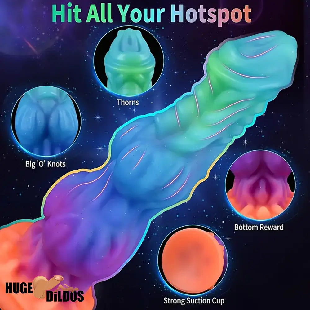 9.65in Lifelike Silicone Soft Glowing Fantasy Dildo For Anal Cock Expansion