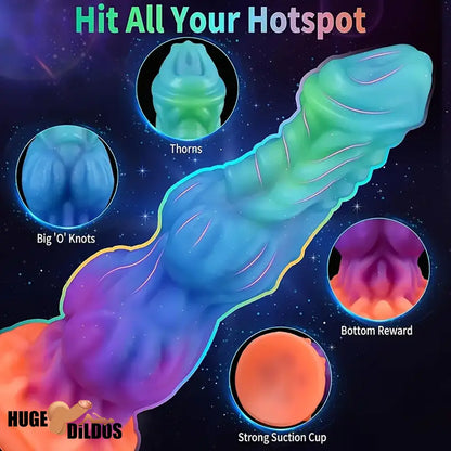 9.65in Lifelike Silicone Soft Glowing Fantasy Dildo For Anal Cock Expansion