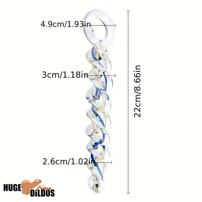 8.66in Spiral Texture Glass Dildo For Women Men Anal Vaginal Durable Sex Toy