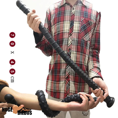 27.56in Silicone Soft Huge Long Spiked Spiral Rebar Dildo Oversized Butt Plug