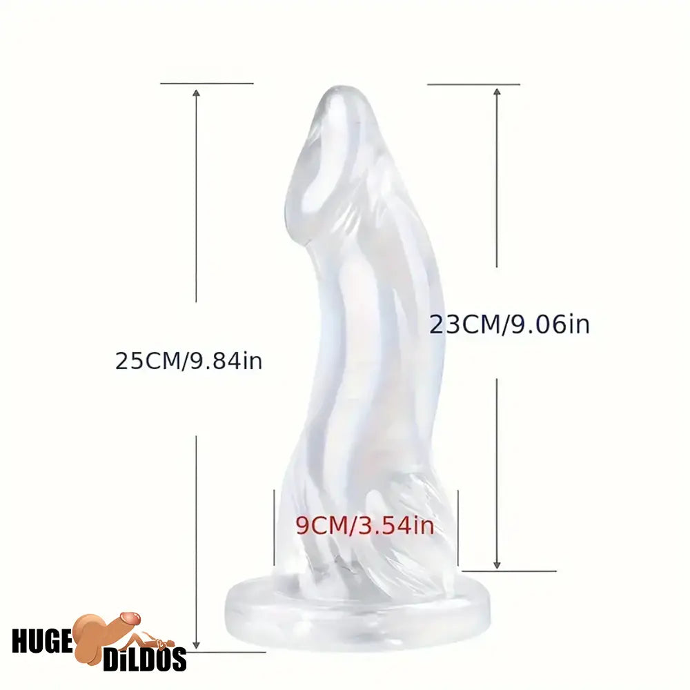 7.87in 9.06in 9.84in Animal Dolphin Clear Jelly Real Cock Fantasy Anal Dildo