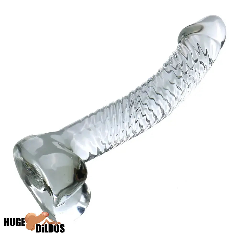 7.09in Clear Crystal Glass Cock Dildo For G-Spot Vaginal Sex Anal Stimulation