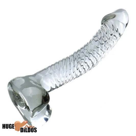 7.09in Clear Crystal Glass Cock Dildo For G-Spot Vaginal Sex Anal Stimulation