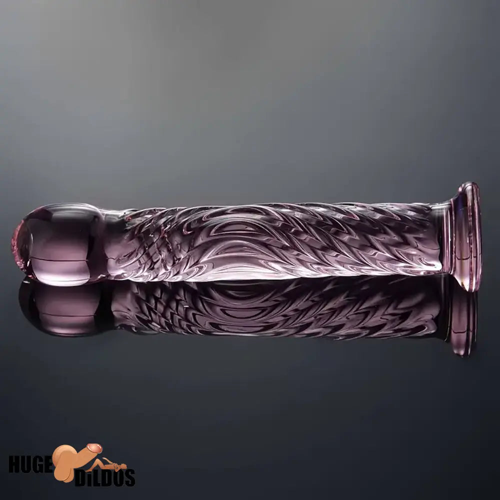 6.69in Realistic Pink Threaded Glass Durable Dildo For Female Sex Pleasure