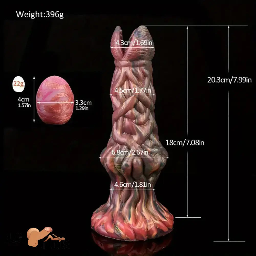 7.99in Silicone Soft Big Knot Alien Ovipositor Dildo For Women Men Lay Eggs
