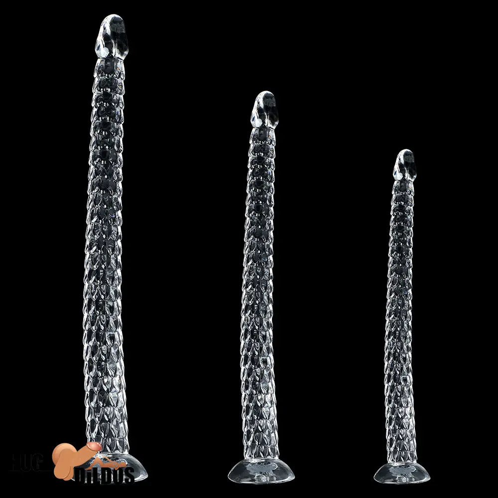 15.75in 19.69in 23.62in Huge Long Snake Scaly Clear Dildo Adult Penis Toy