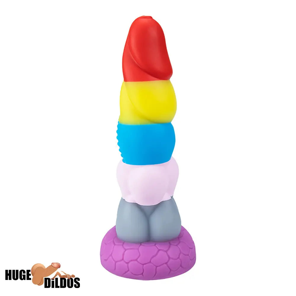 8.66in Silicone Rainbow Soft Big Dildo For Gay LGBT Vaginal Sex Orgasm