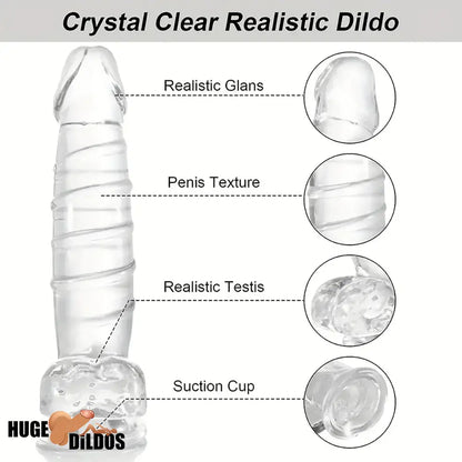 12.9in Realistic Spiral Texture Big Women Dildo For Hands-Free G Spot Play