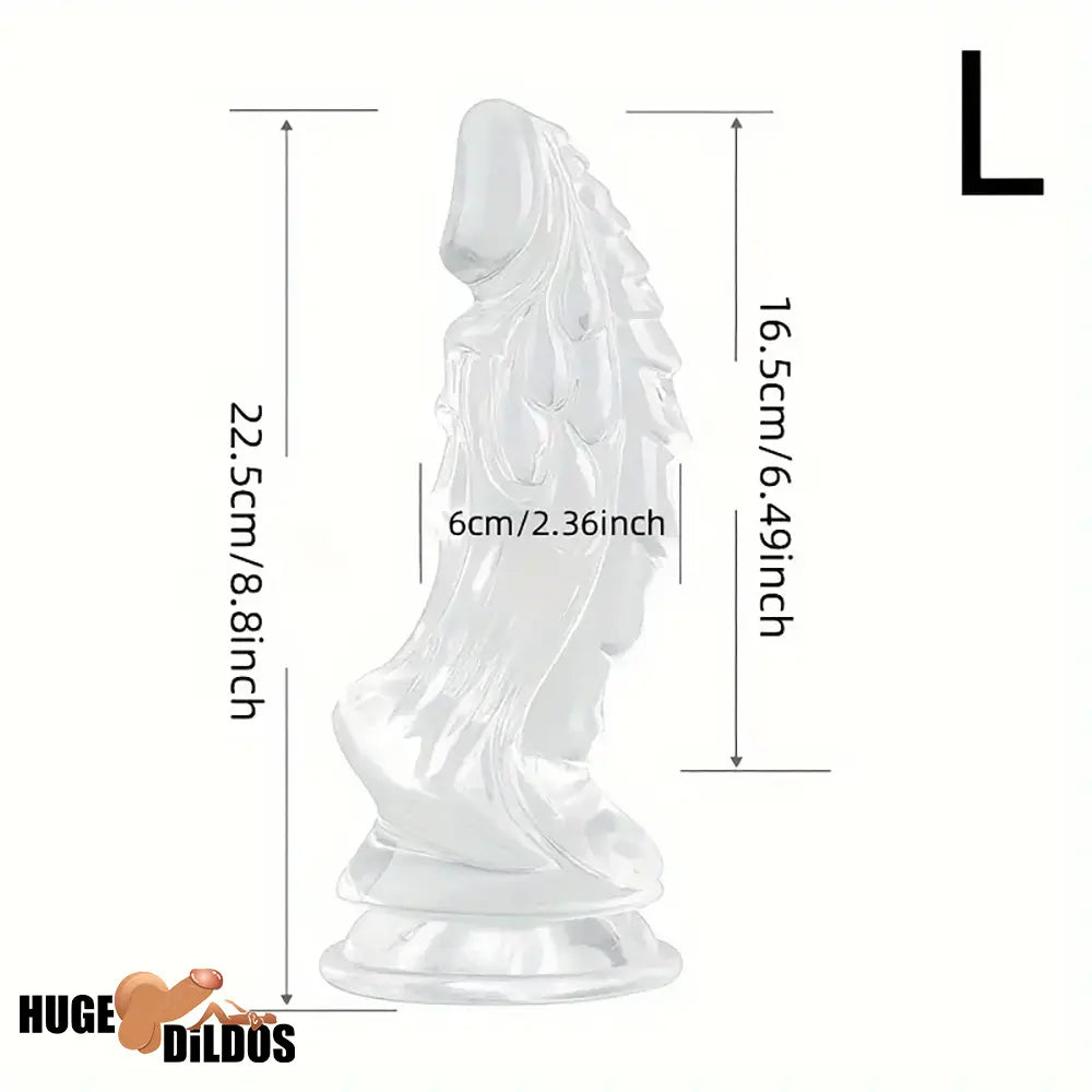 6.49in 7.48in 8.8in Clear Dragon Monster Dildo For Women Cock Sex Toy