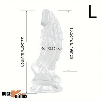 6.49in 7.48in 8.8in Clear Dragon Monster Dildo For Women Cock Sex Toy