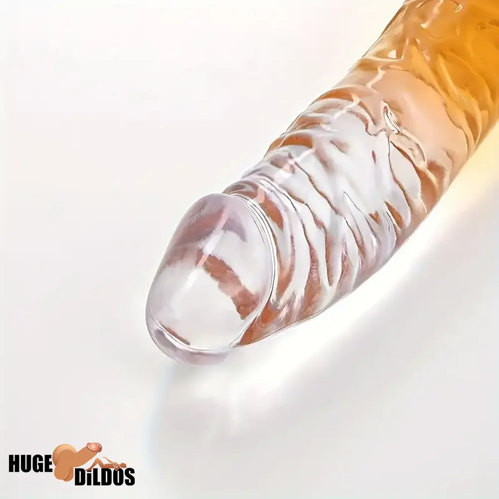 6.29in 7in 7.67in 8.46in Clear Crystal Real Cock Dildo For G-Spot Vagina Sex