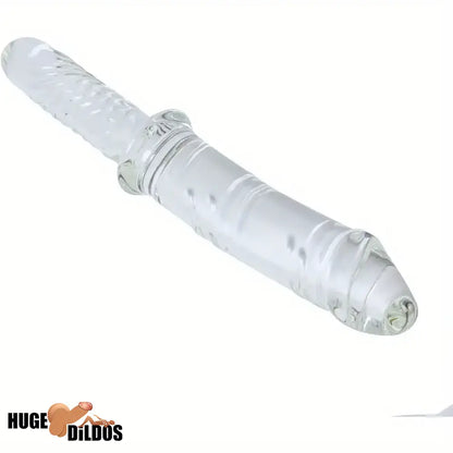 11.4in Realistic Clear Glass Crystal Dildo For Hands-Free G Spot Play Game
