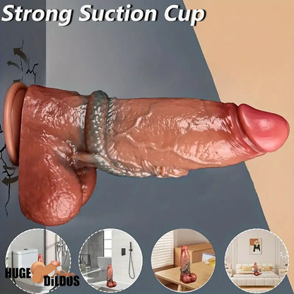 7.87in Soft Lifelike Silicone Dildo With Dragon Design For Women Cock