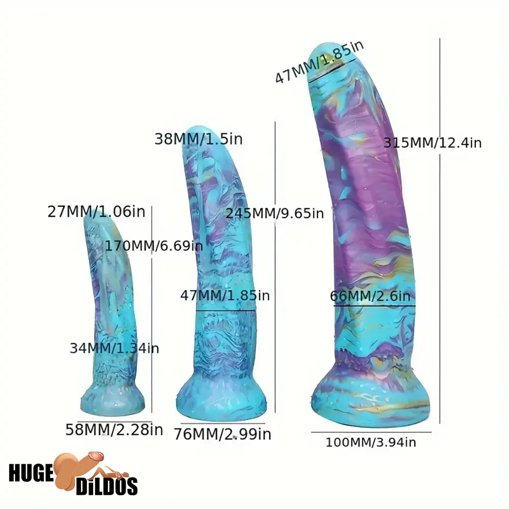 6.69in 9.65in 12.4in Silicone Soft Big Monster Dildo For Advancers G-Spot