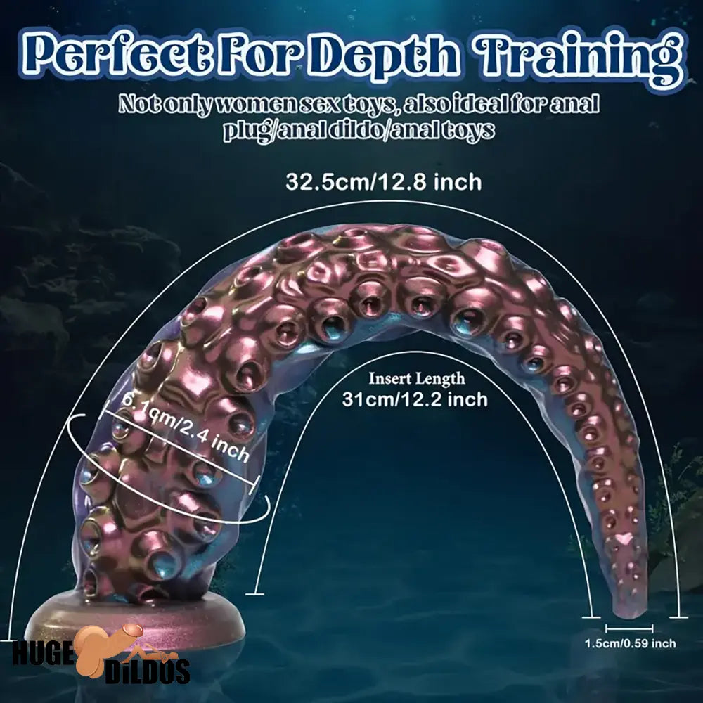 12.8in Tentacle Big Silicone Soft Dildo For G-Spot Anal Stimulation Orgasm