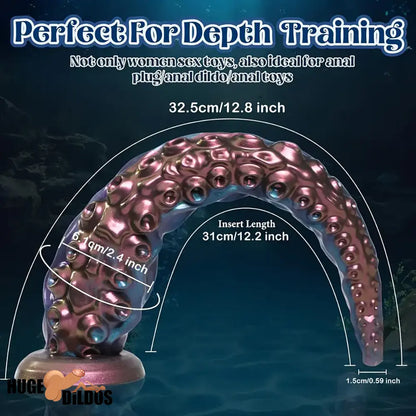 12.8in Tentacle Big Silicone Soft Dildo For G-Spot Anal Stimulation Orgasm