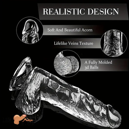 6.4in 7in 8in 9in Clear Real Cock Dildo For G-Spot Vaginal Anal Stimulation