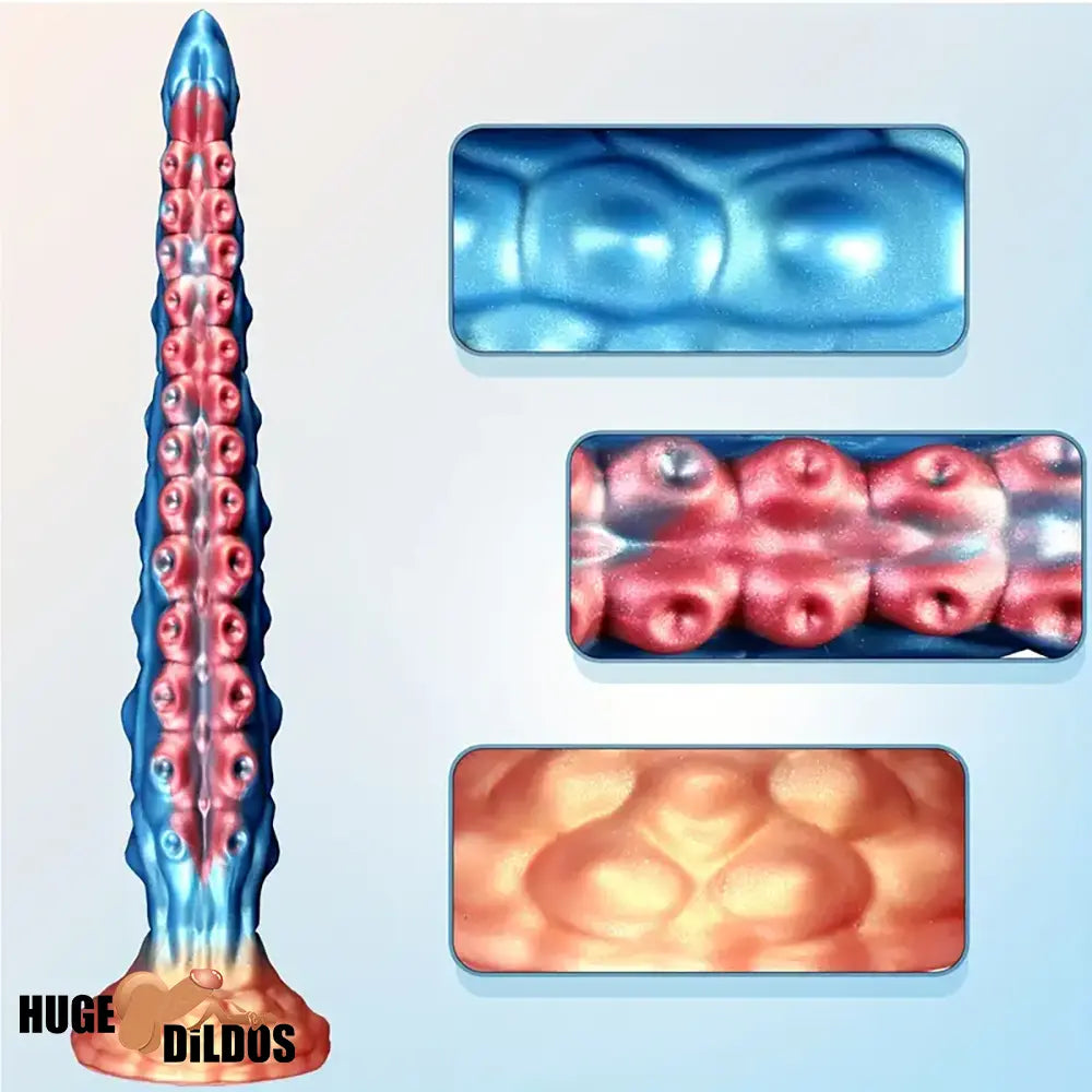 13.7in Big Long Real Tentacle Silicone Soft Dildo Penis Vaginal Expander