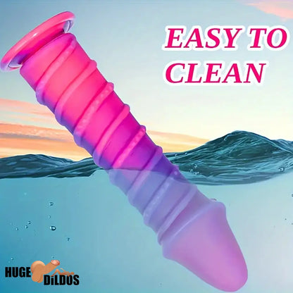 9.8in Odd Design Silicone Soft Big Dildo With Thread Pseudo Anal Stimulator