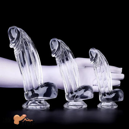 6.3in 7.28in 8.66in Realistic Clear Women Men Dildo With Suction Cup