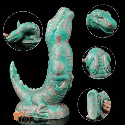 8.66in Fantasy Animal Dinosaur Monster Silicone Thick Soft Dildo For Play