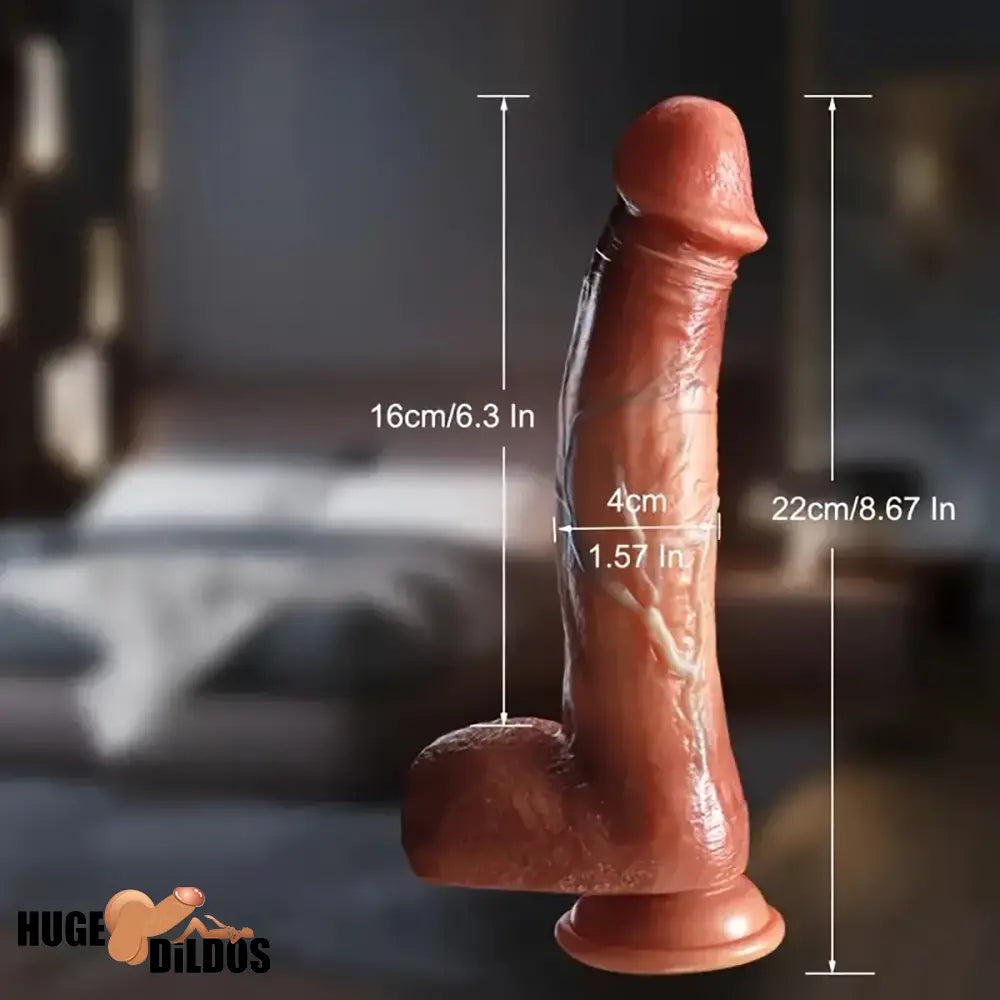 8.67in Premium Silicone Realistic Big Dildo For G Spot Sex Female User