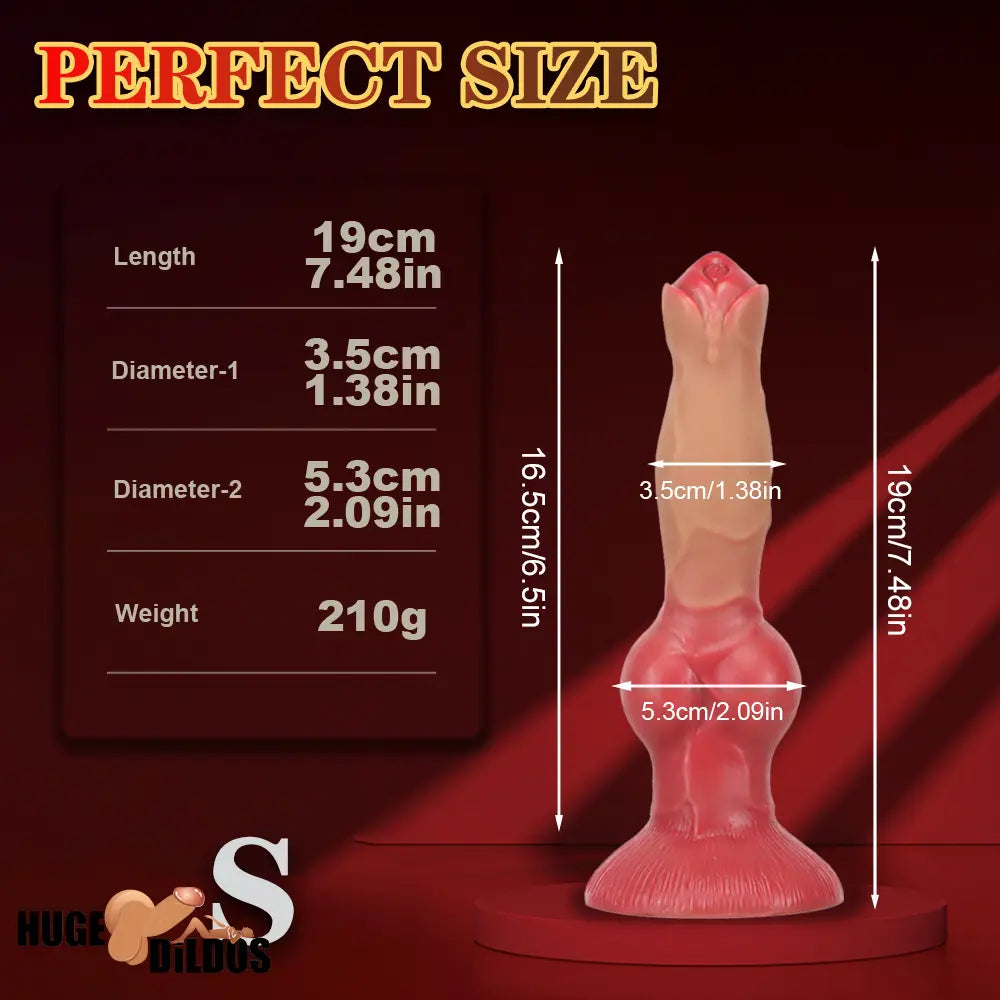 7.48in 9.45in 11.02in 12.99in Soft Silicone Large Dog Knotted Dildo