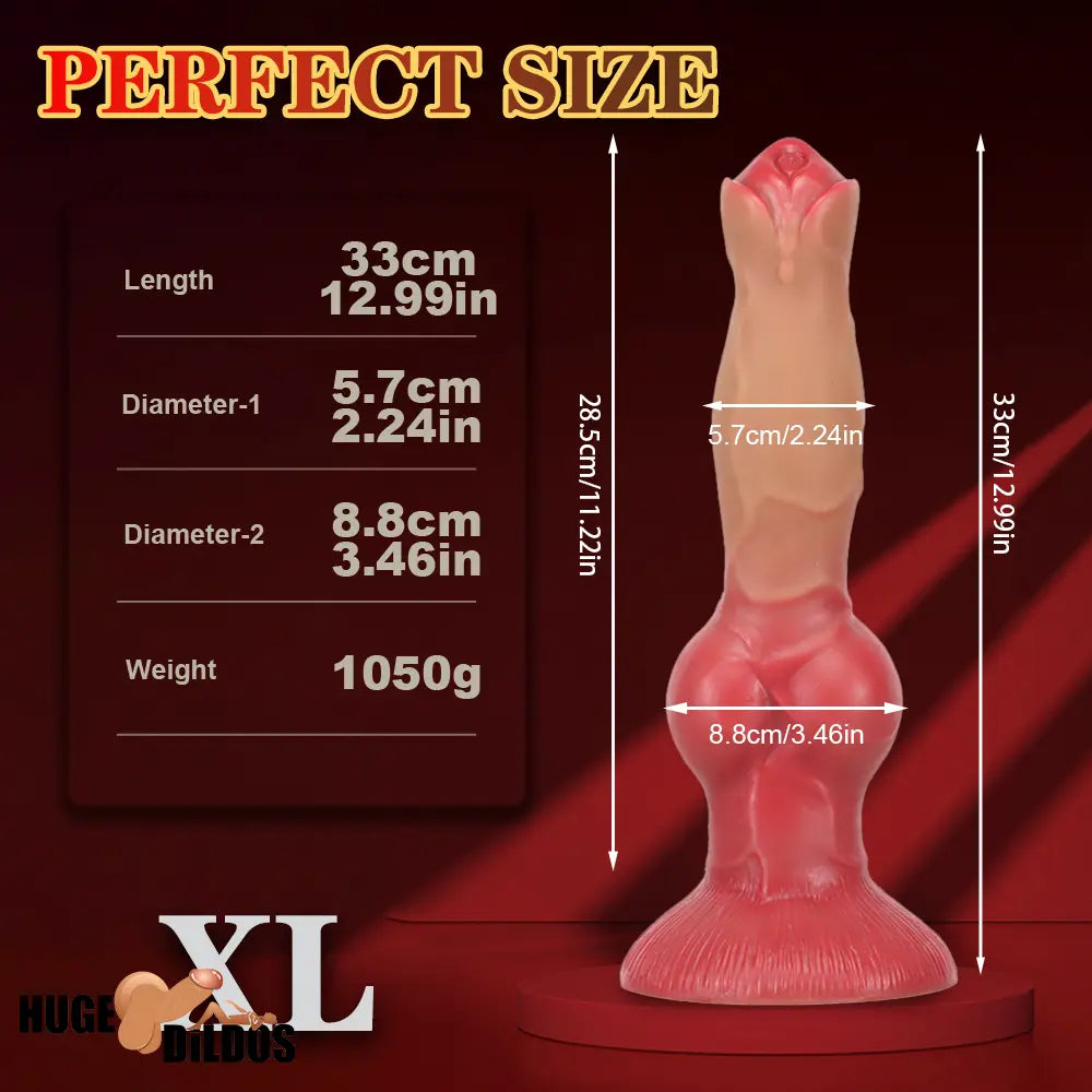 7.48in 9.45in 11.02in 12.99in Soft Silicone Large Dog Knotted Dildo