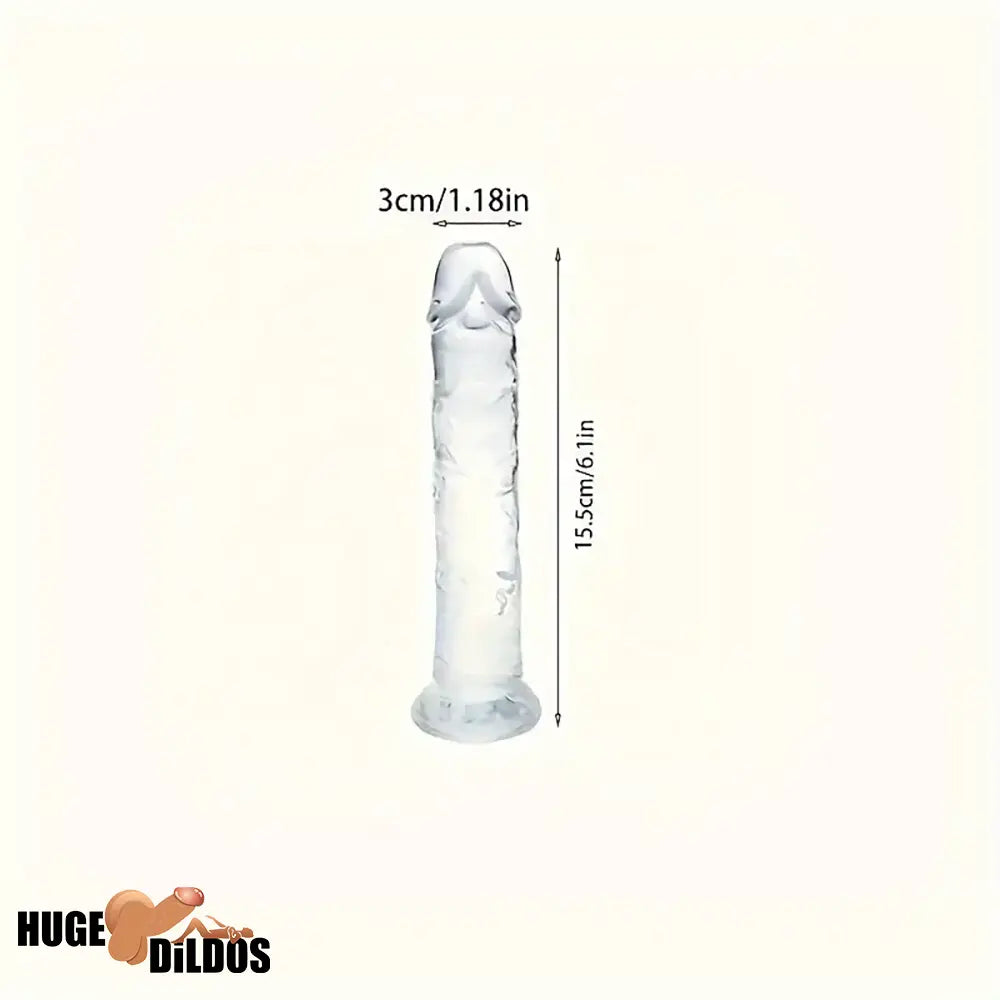 3.54in-9.84in Unisex Realistic Crystal Clear Dildo For Cock Women Sex Toy