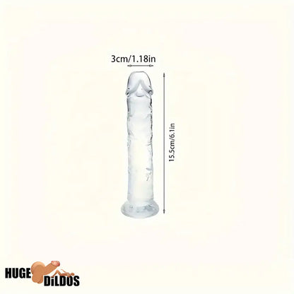 3.54in-9.84in Unisex Realistic Crystal Clear Dildo For Cock Women Sex Toy