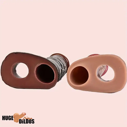 5.12in Silicone Soft Skin Feeling Dildo Sleeve For Hands-Free Play Sex