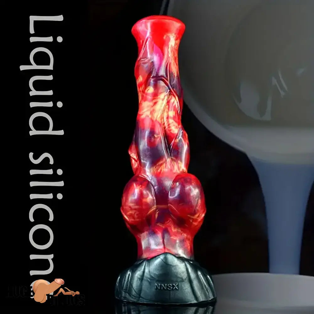 9.57in Animal Big Dog Silicone Soft G Spot Dildo With Strong Suction Base