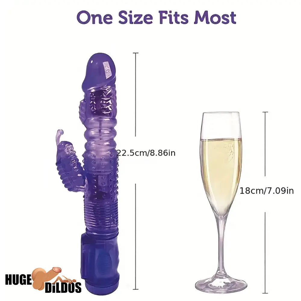 8.86in Silicone Soft Vibrating Rotation Dildo For G-spot Anal Stimulator