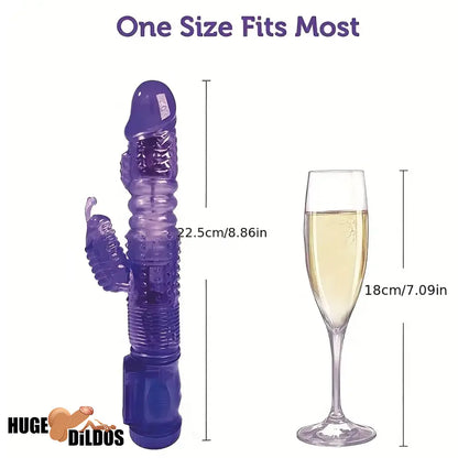 8.86in Silicone Soft Vibrating Rotation Dildo For G-spot Anal Stimulator