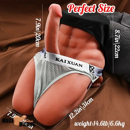 7.9in Premium Silicone Soft Dildo With 14.6lb Muscle Sex Doll Torso Love Toy