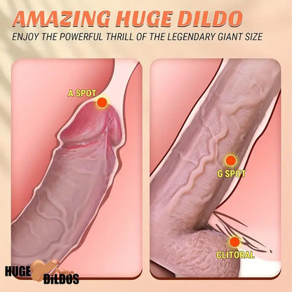 11.42in Realistic Large Silicone Soft Skin Feel Dildo Personal Massager Cock