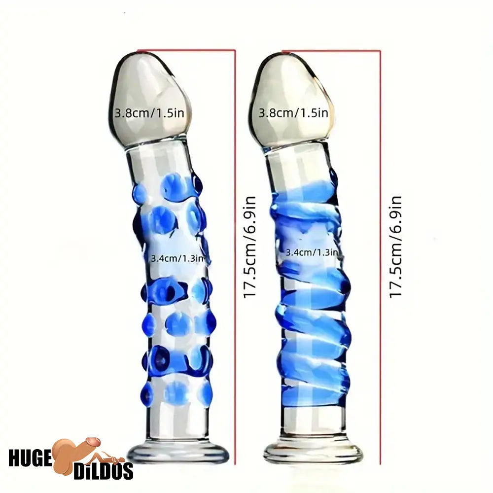 6.9in Clear Spiked Spiral Glass Dildo For G Spot Anal Vaginal Stimulation