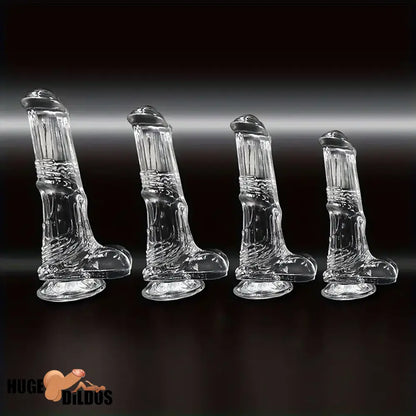 6.6in 7.8in 8.6in 9.8in Clear Black Horse Cock Dildo For G-Spot Advancers
