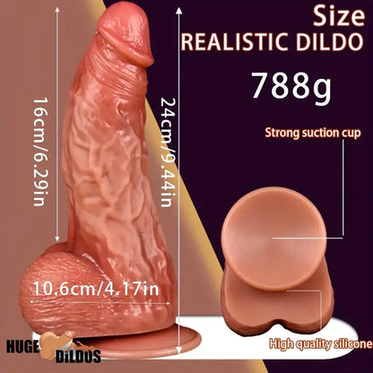 9.44in Realistic Large Silicone Soft Anal Dildo For Adult Couple Flirting Cock