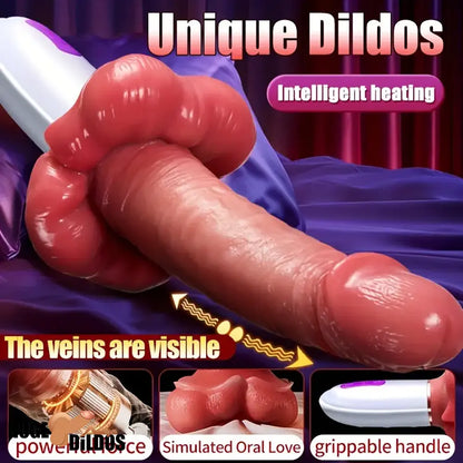 11.02in Large Vibrating Thrusting Rotation Silicone Soft Heated Lifelike Dildo