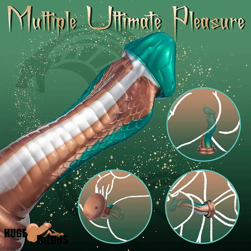 9.06in Silicone Soft Big Fantasy Snake Curved Dildo For Sex Love Toy