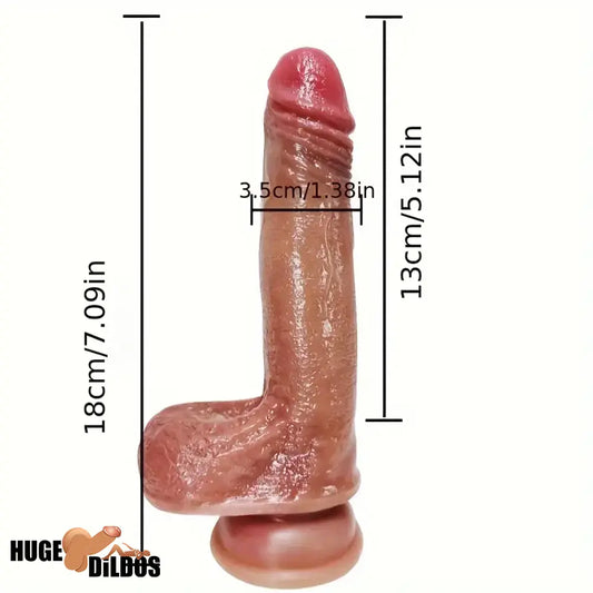 7.09in 8.27in Premium Realistic Silicone Soft Dildo For G Spot Stimulation