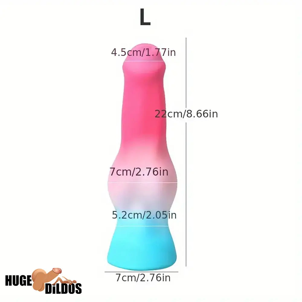 5.31in 7.09in 8.66in Fantasy Animal Dog Play knot Silicone Thick Soft Dildo