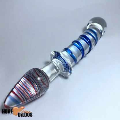 8.27in Clear Jelly Real Glass Crystal Cock Dildo For G-Spot Anal Stimulator