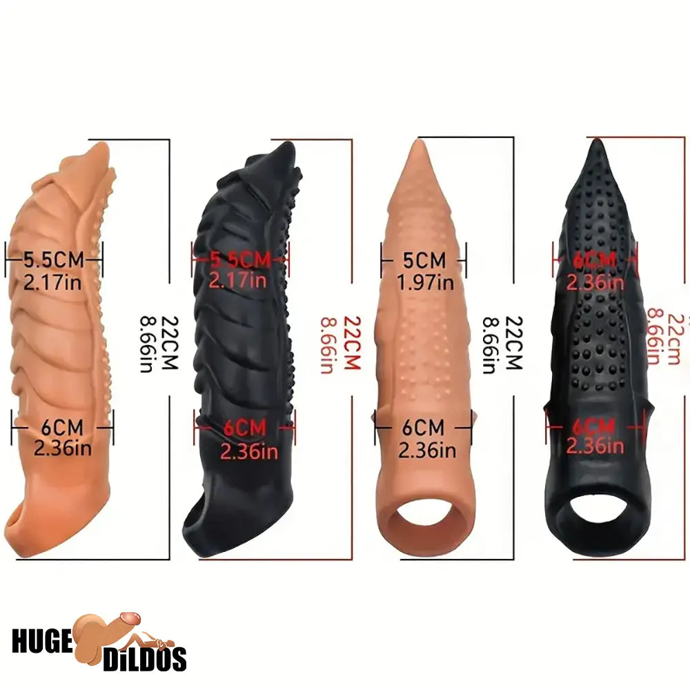 8.66in Wolf Head Silicone Cock Sleeve Big Dildo BDSM Sex Toy For Sex