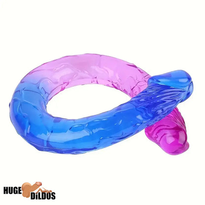 12.6in 17.32in Gradient Color Big Double Heads Dildo For G-Spot Vagina