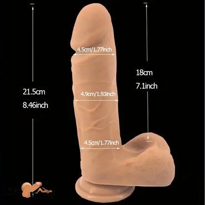 8.46in Realistic Large Silicone Soft Anal Double Layer Dildo For Adult Sex