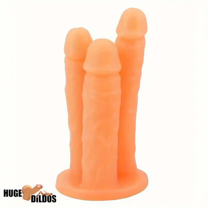 7.28in 7.56in 7.87in Real Feeling Triple Ended Dildo For Male Anal Stimulator