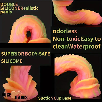 7.09in 8.66in Soft Silicone Monster Colorful Durable Dildo For Women Men