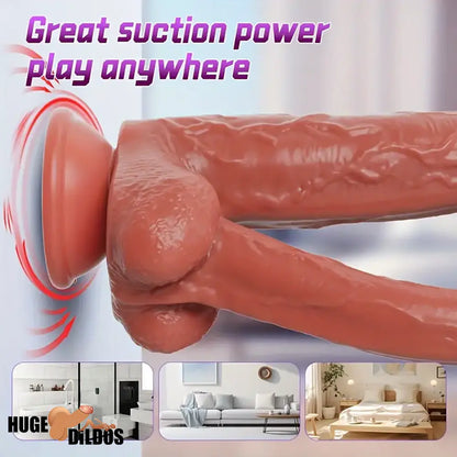 8.66in Realistic Double-Headed Flexible Silicone Soft Big Anal Dildo